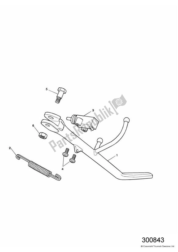 Tutte le parti per il Cavalletto Laterale del Triumph America Carburettor 790 2002 - 2007